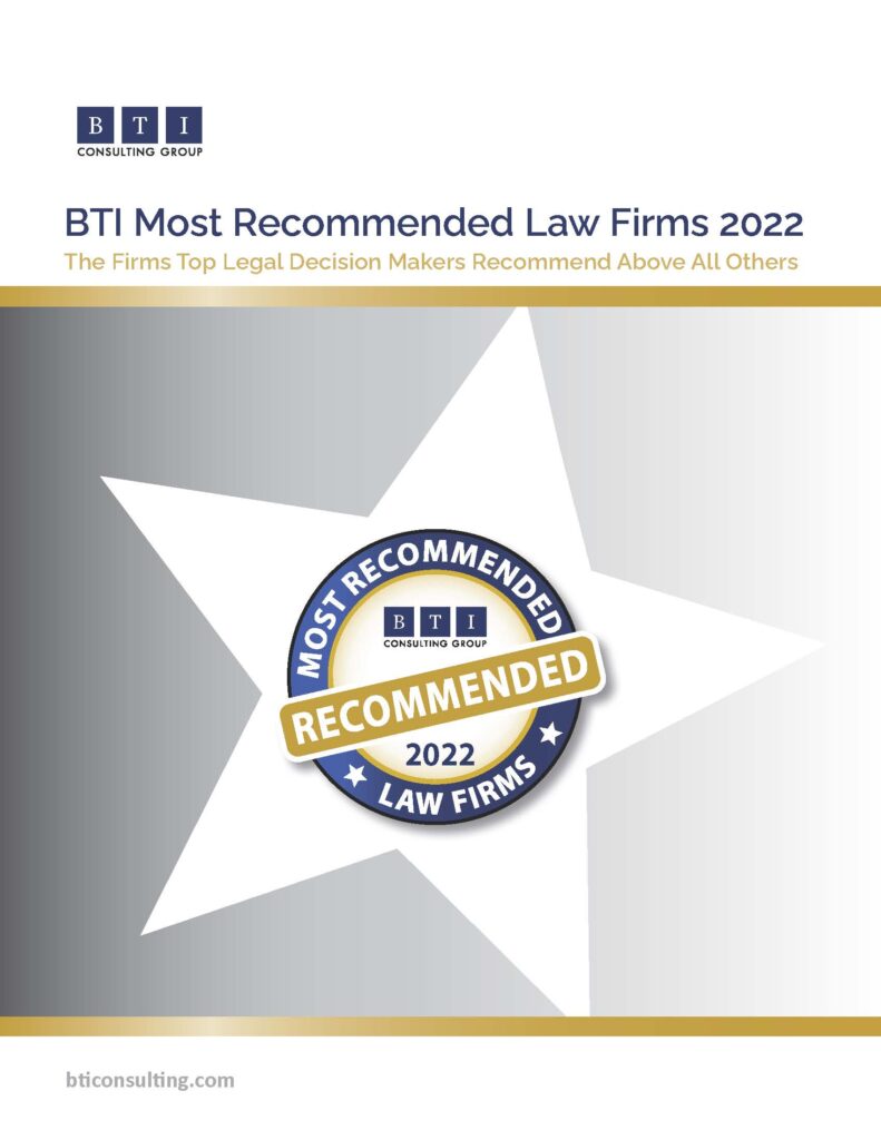 BTI Most Recommended Law Firms 2022 - The BTI Consulting Group